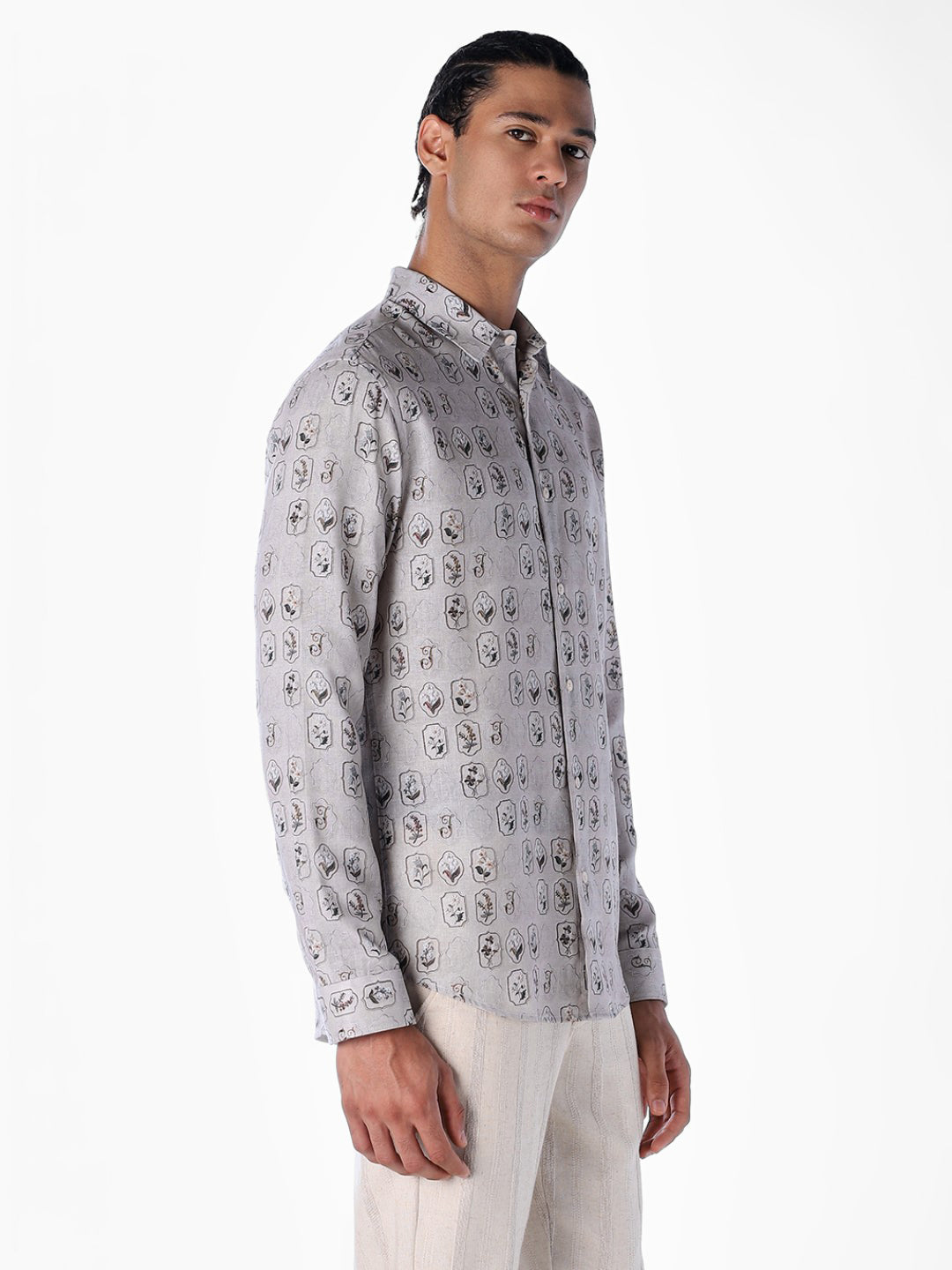 Linen Blend Printed Shirt
