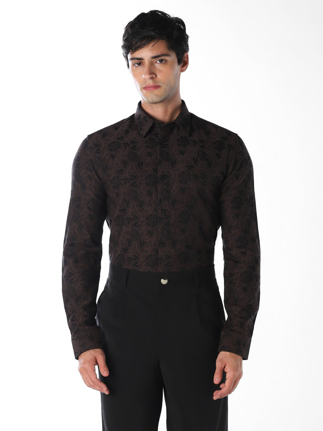 Jacquard Printed Slim Fit Shirt