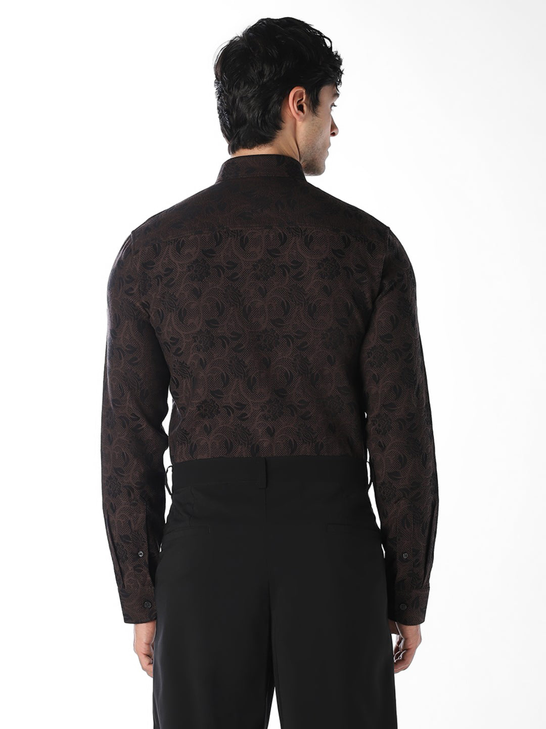 Jacquard Printed Slim Fit Shirt