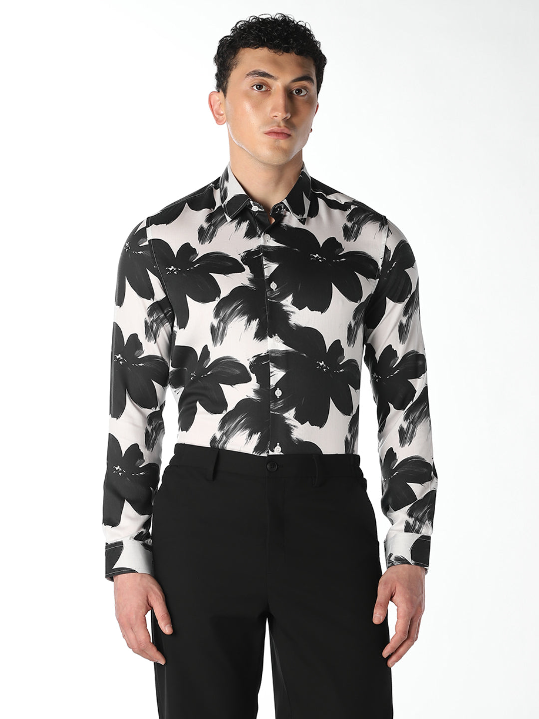 Slim Fit Cotton Floral Shirt