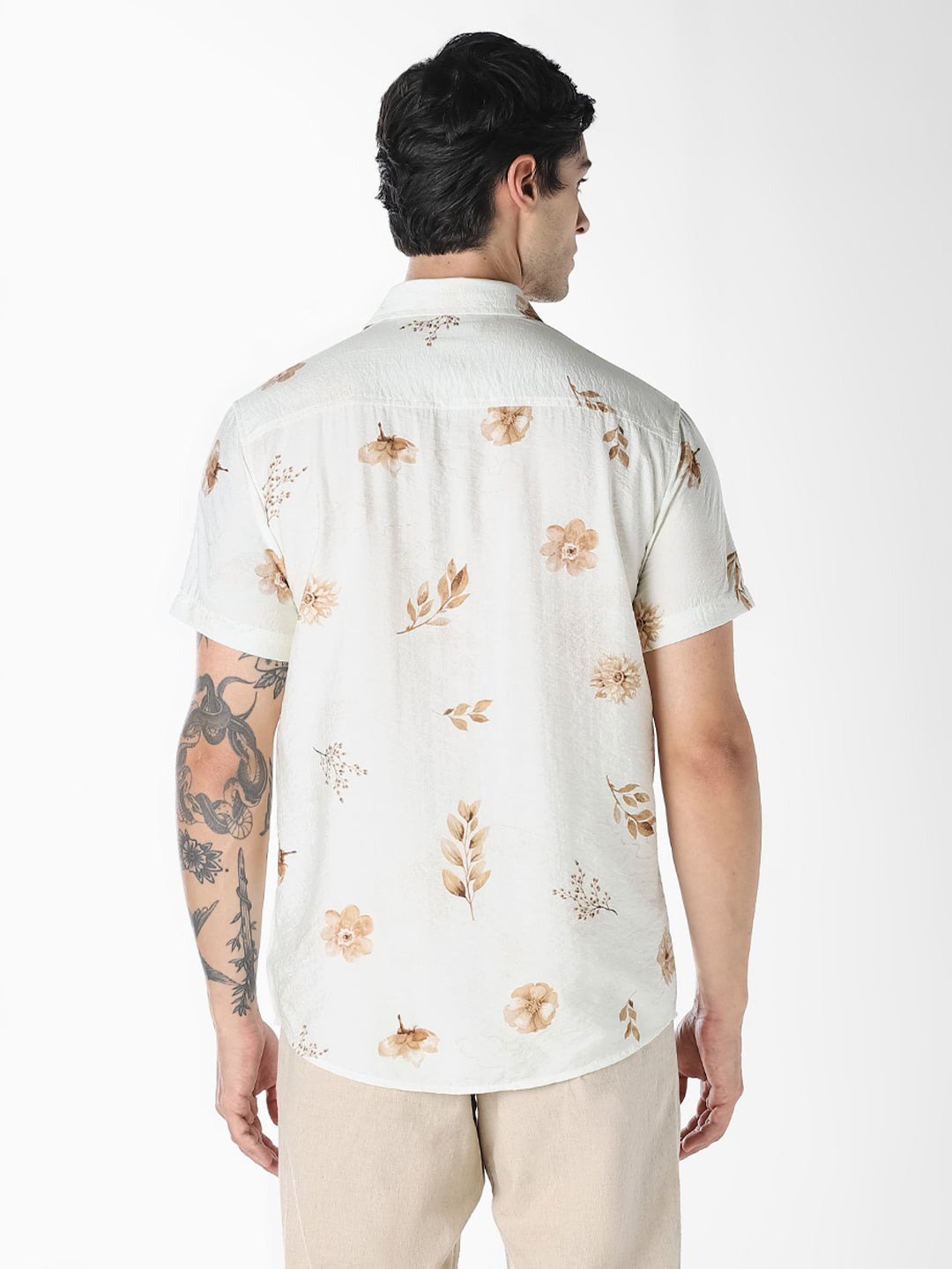 Off-White Floral Comfort Fit Shirt