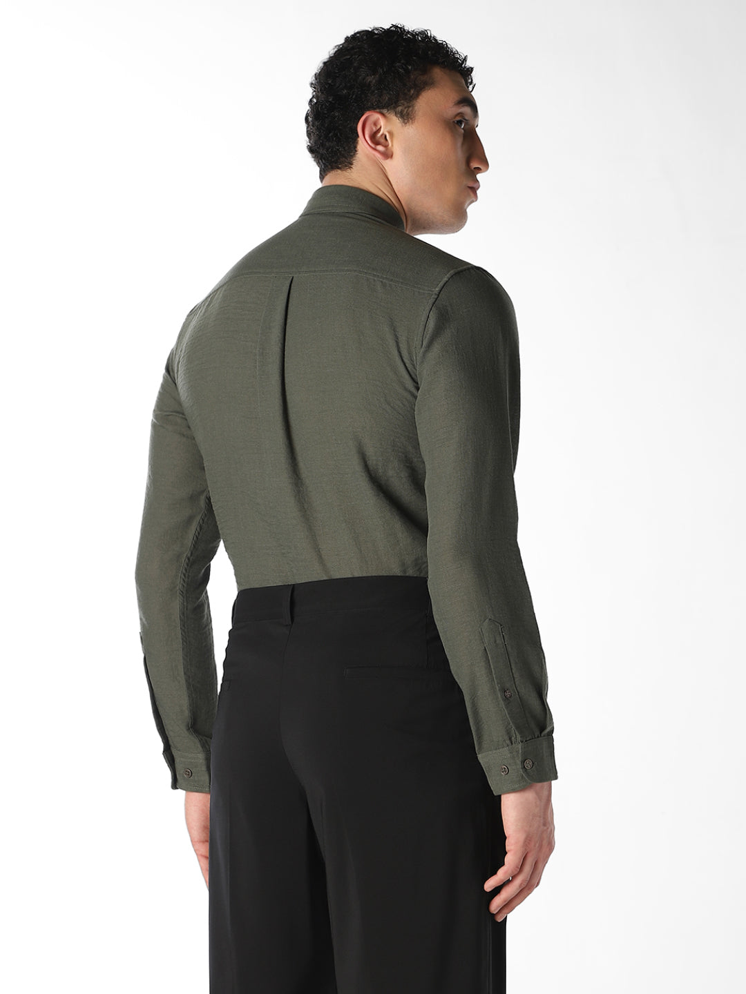 Olive Green Regular Fit Shirt