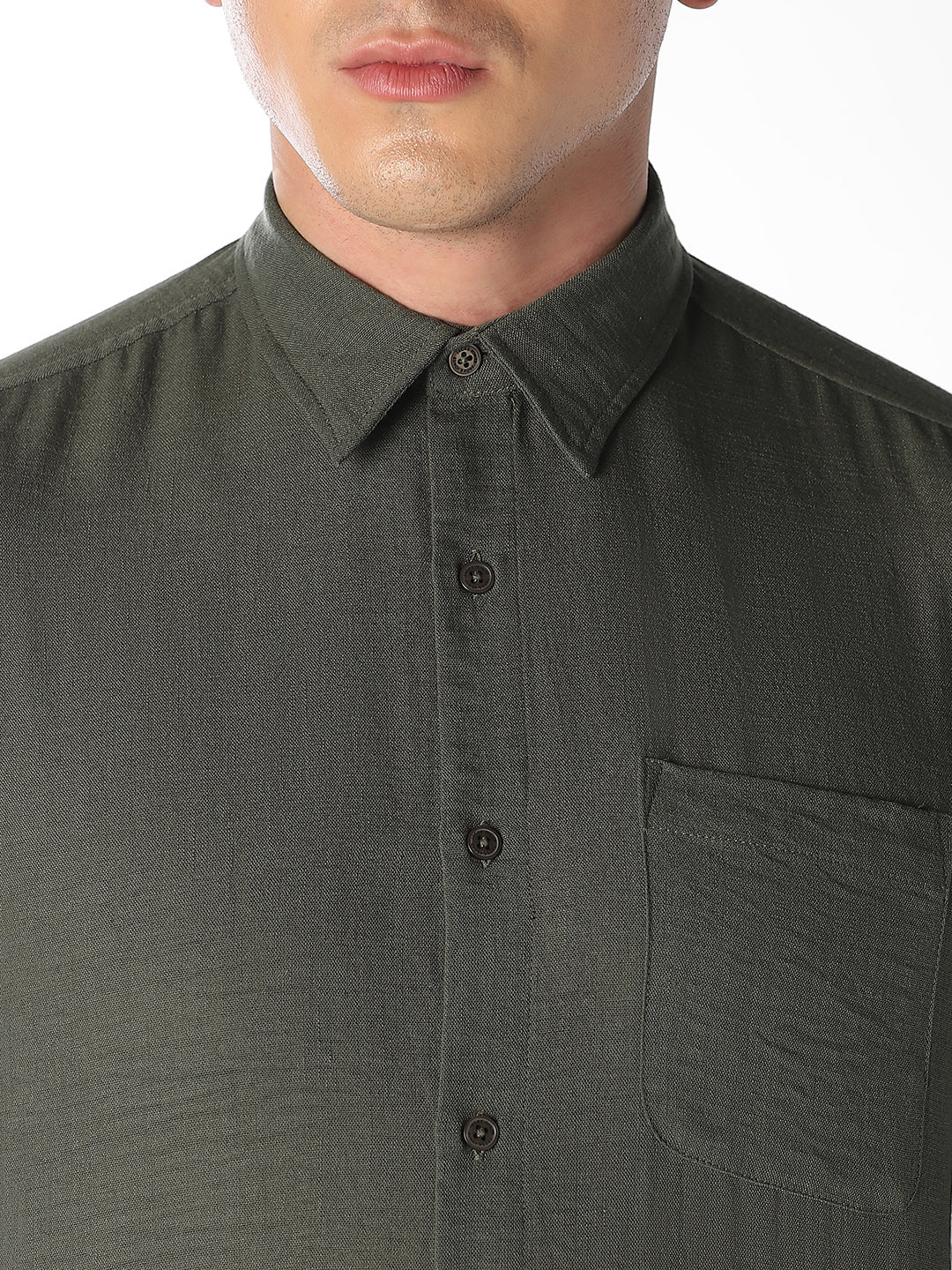 Olive Green Regular Fit Shirt