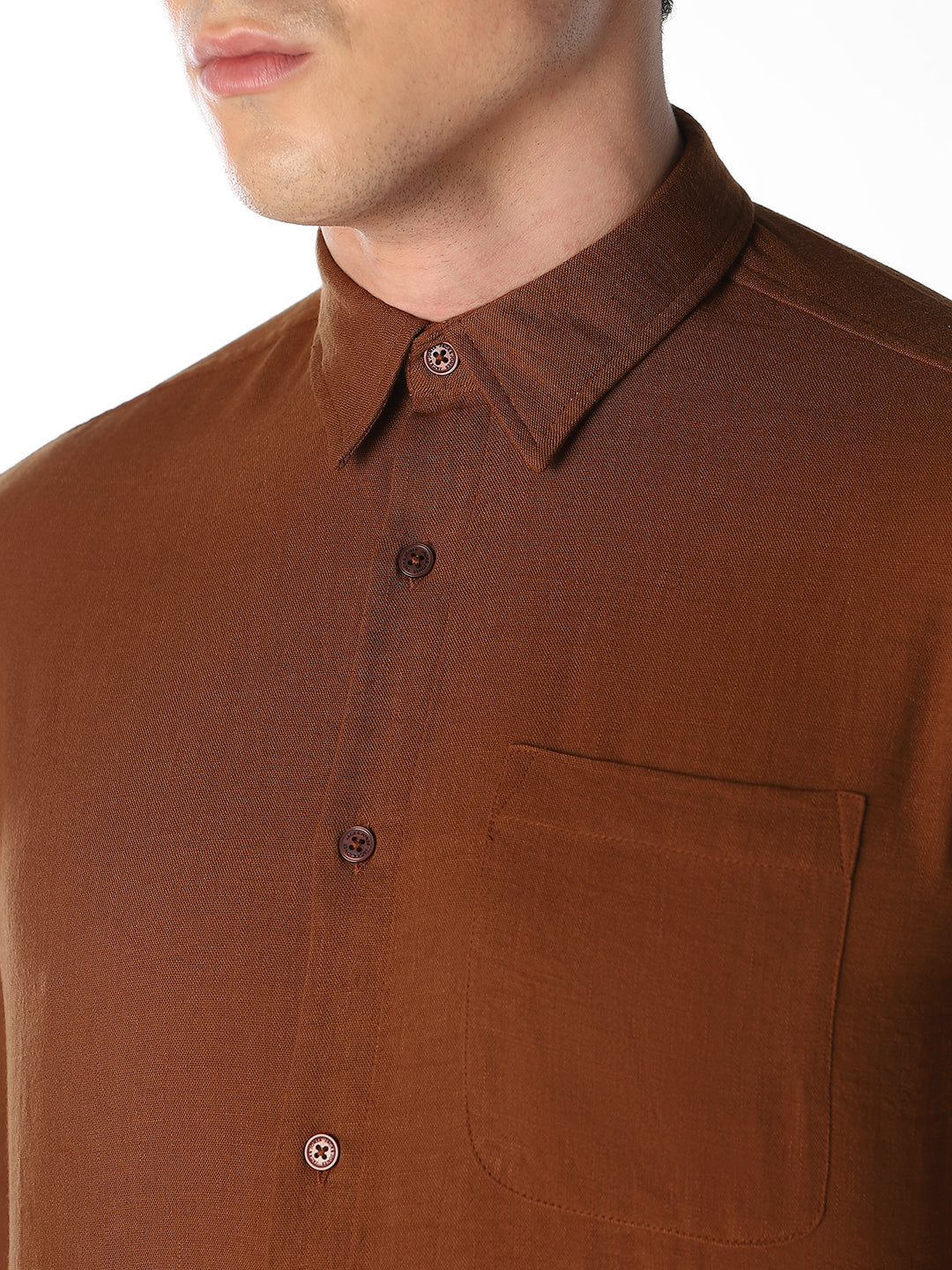 Dark Brown Regular Fit Shirt