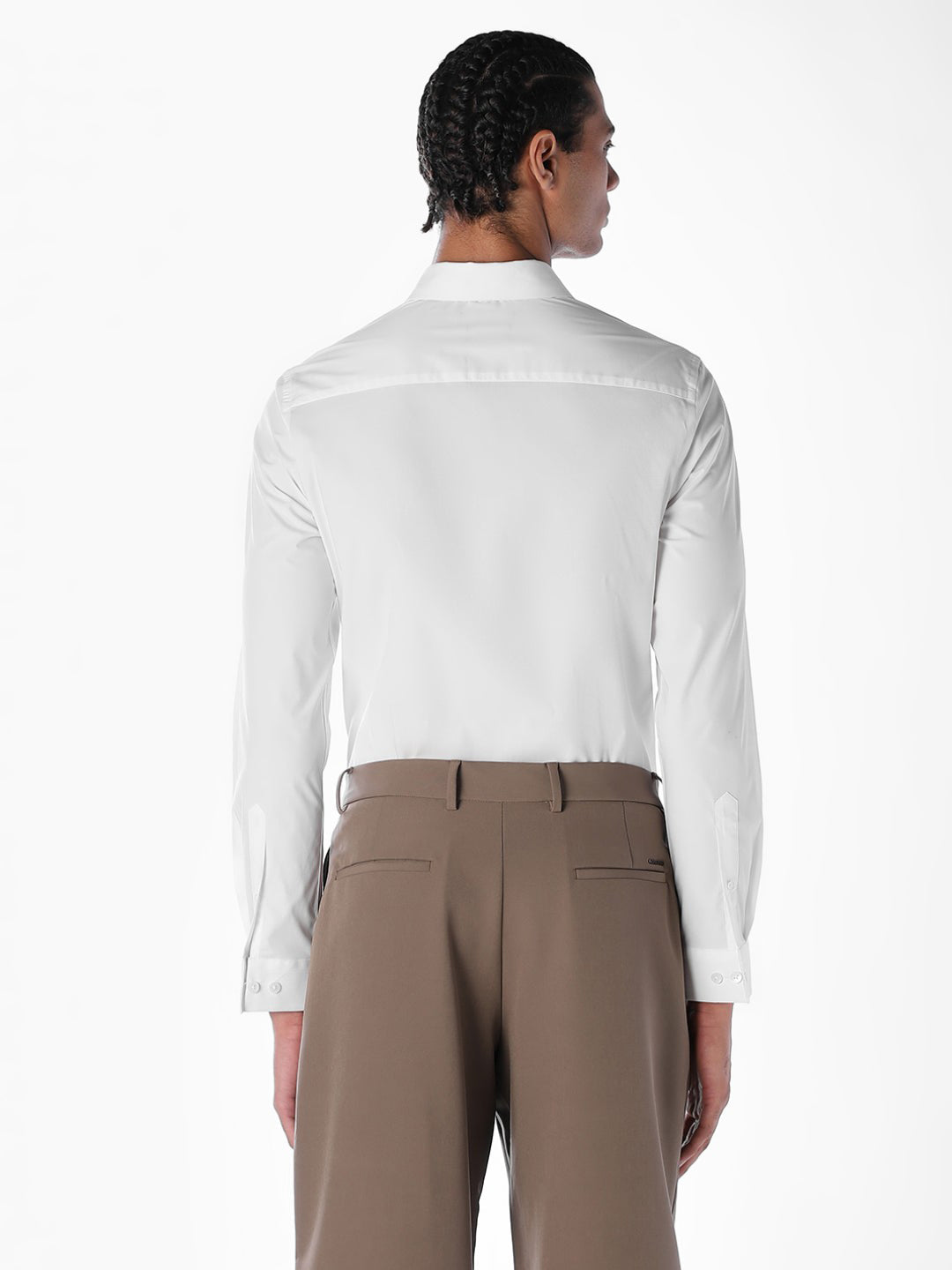 Cotton-Stretch Slim Fit Shirt - White