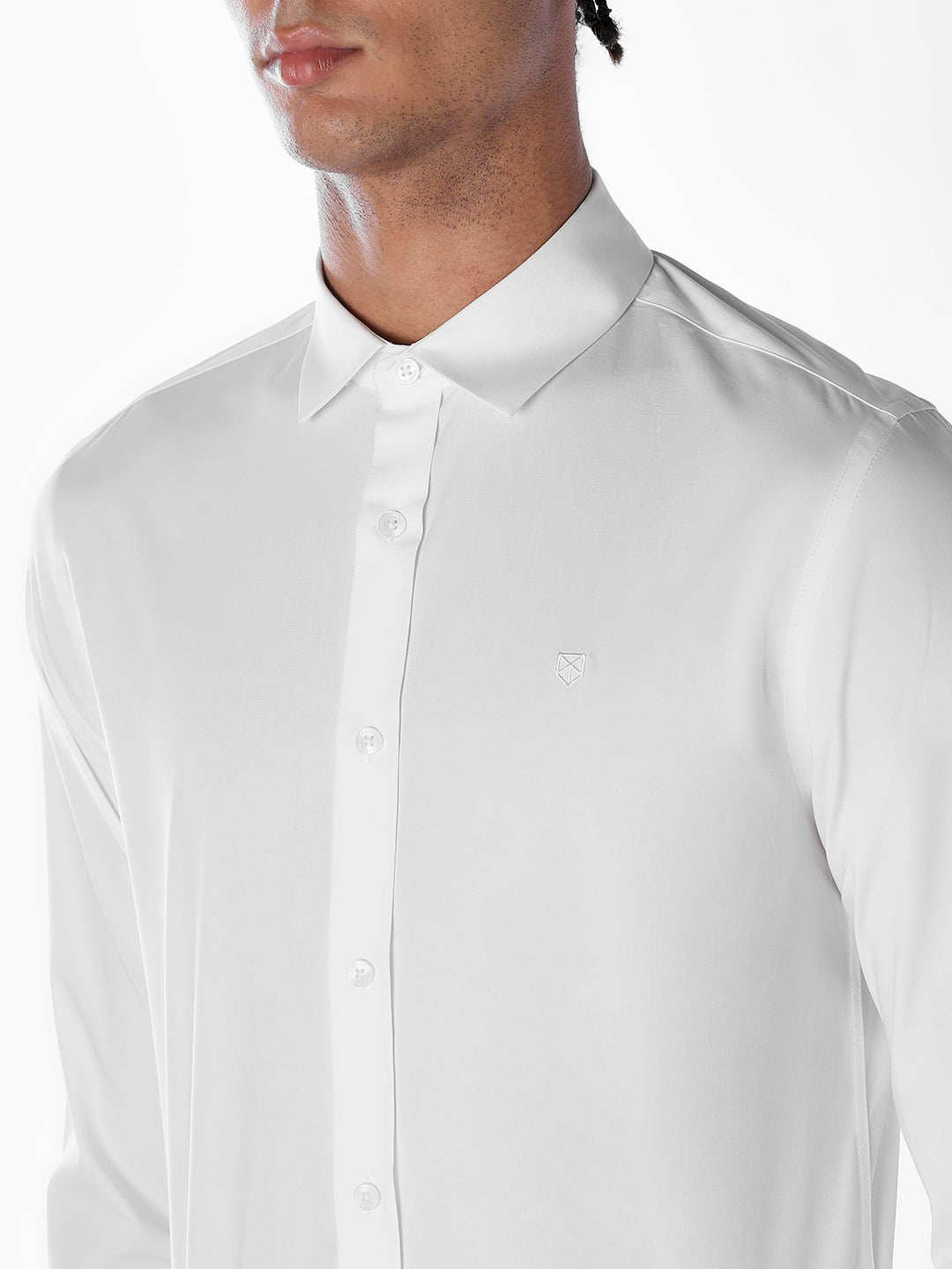 Cotton-Stretch Slim Fit Shirt - White