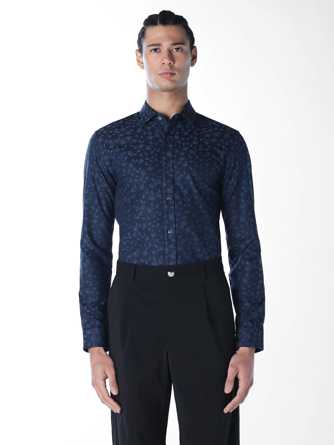 Jacquard Floral Cotton Shirt