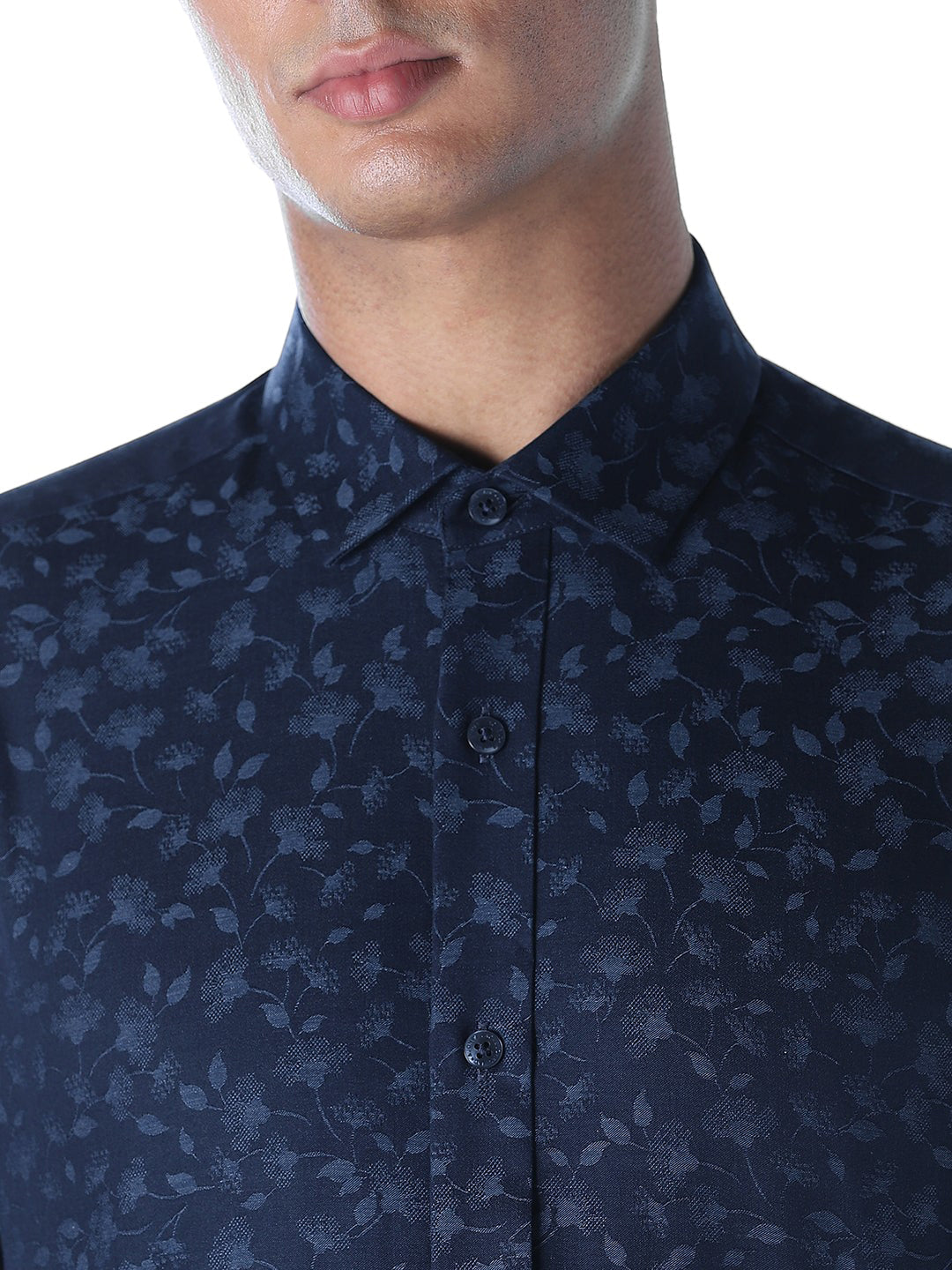 Jacquard Floral Cotton Shirt