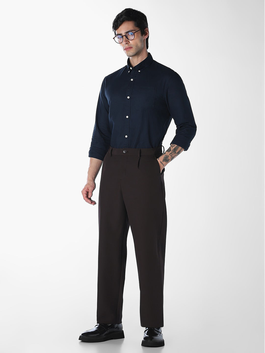 Men's Slim Fit Cotton Oxford Shirt With Button-Down Collar