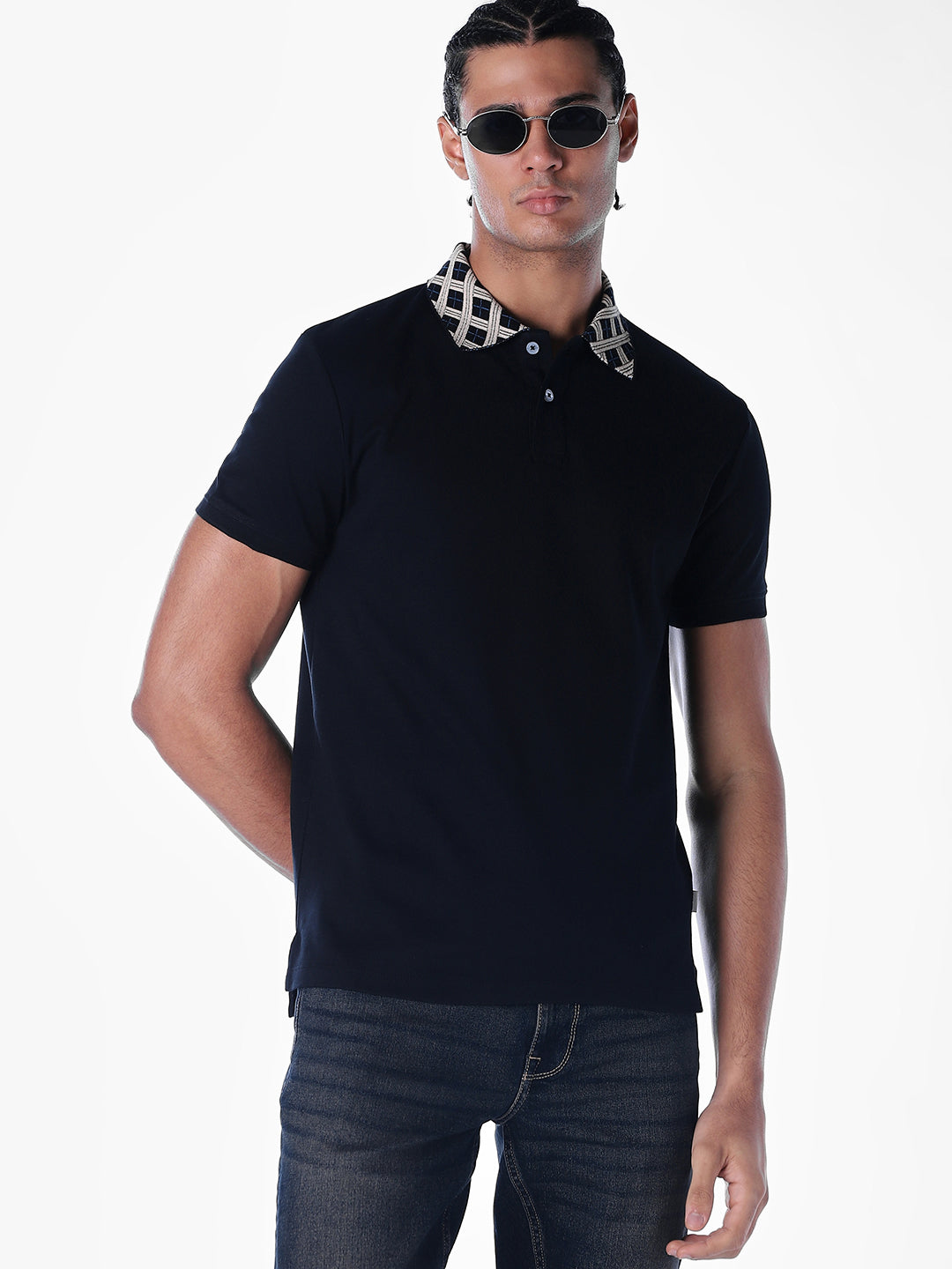 Jacquard Printed Collar Polo