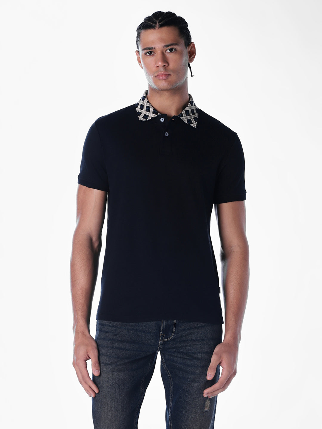 Jacquard Printed Collar Polo