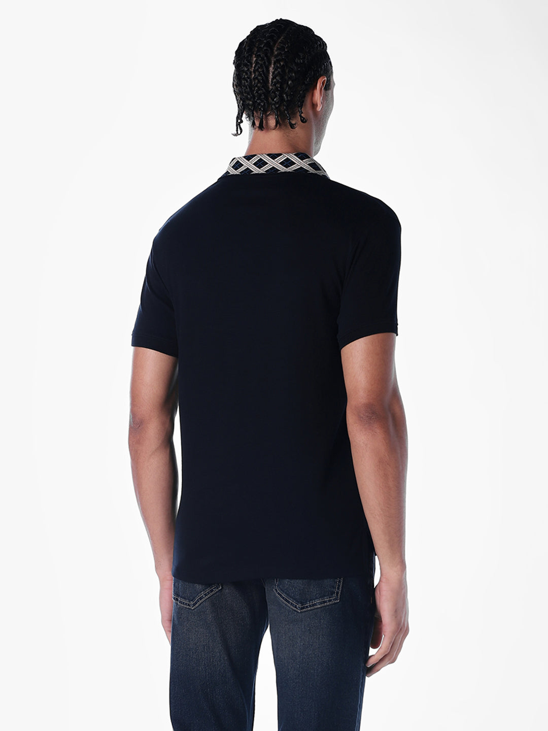 Jacquard Printed Collar Polo