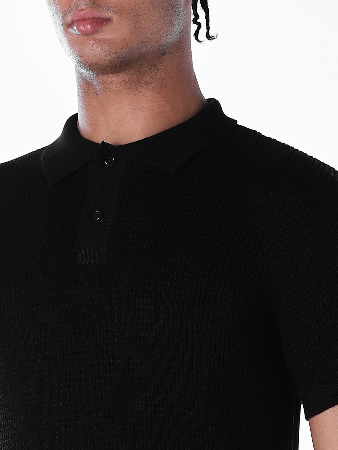 Jacquard Cotton Knit Polo