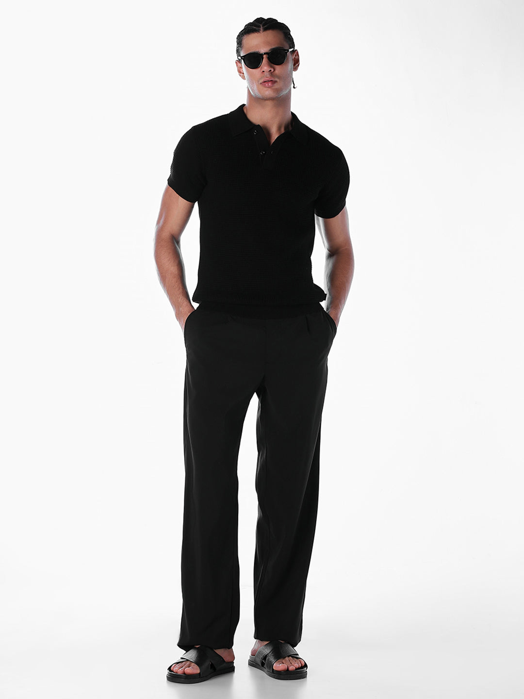 Jacquard Cotton Knit Polo