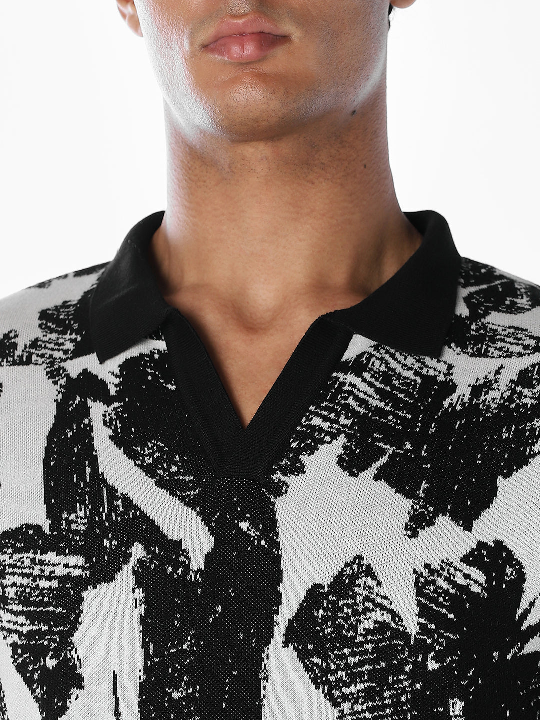 Jacquard Cotton Printed Knit Polo