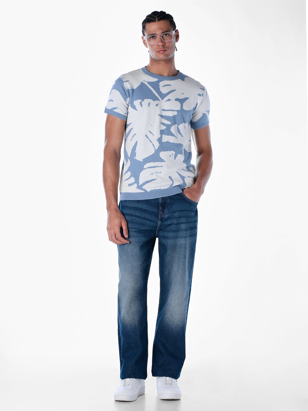 Jacquard Printed Cotton Pullover