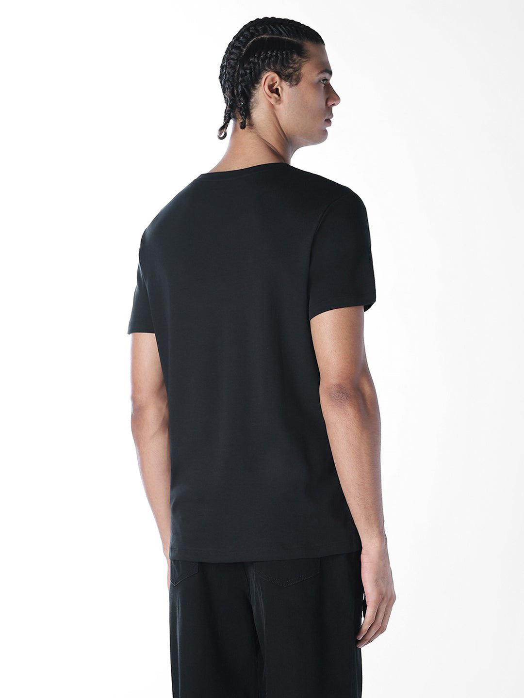 Flock Print Crew Neck T-shirt