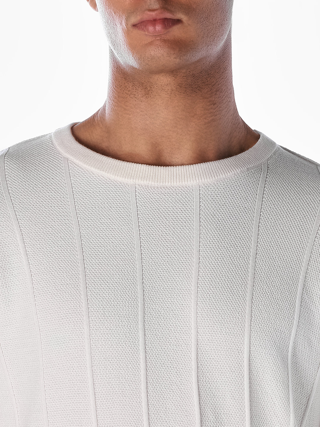 Jacquard Cotton T-shirt - White
