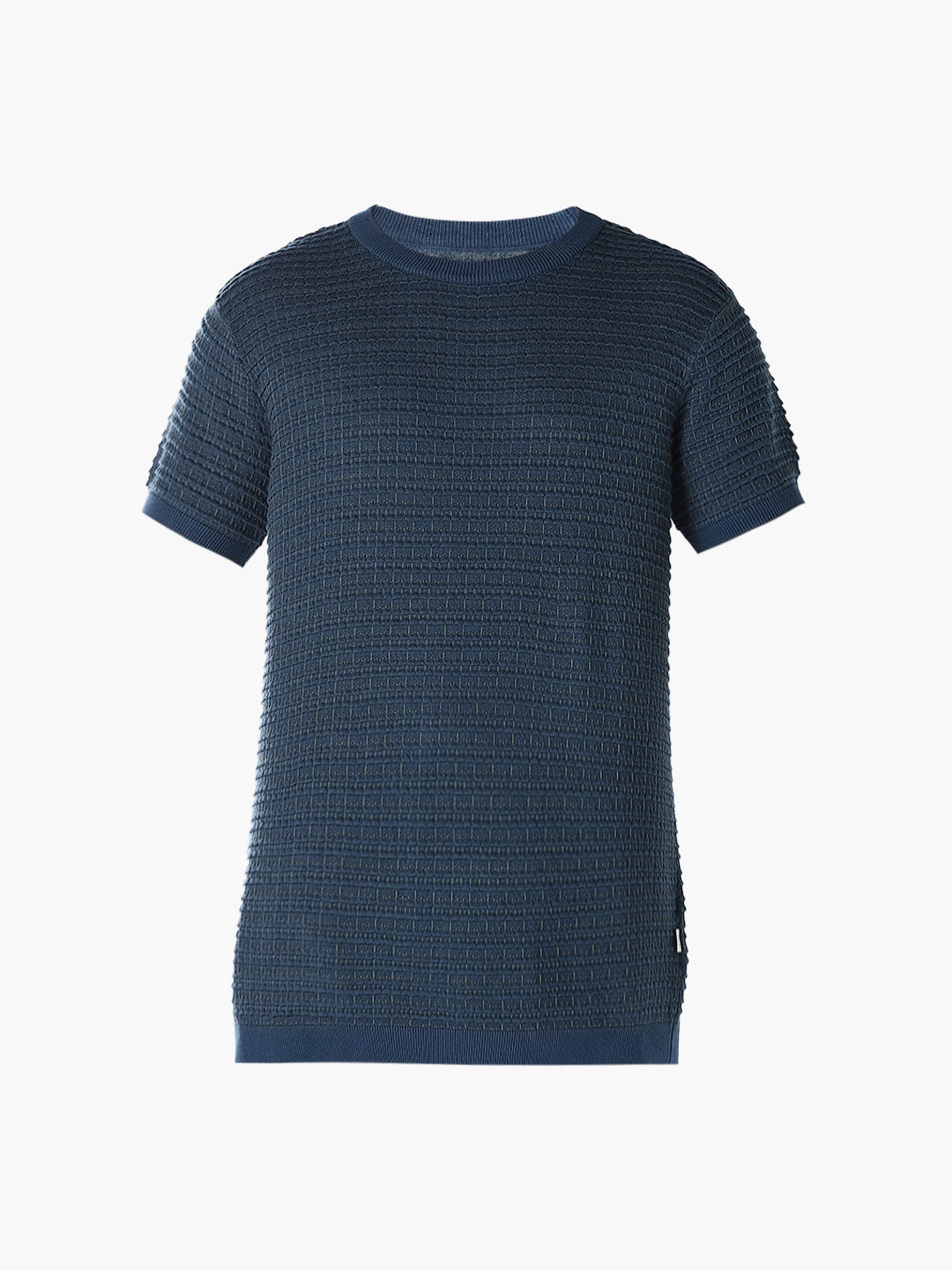 Jacquard Cotton Crew Neck T-shirt