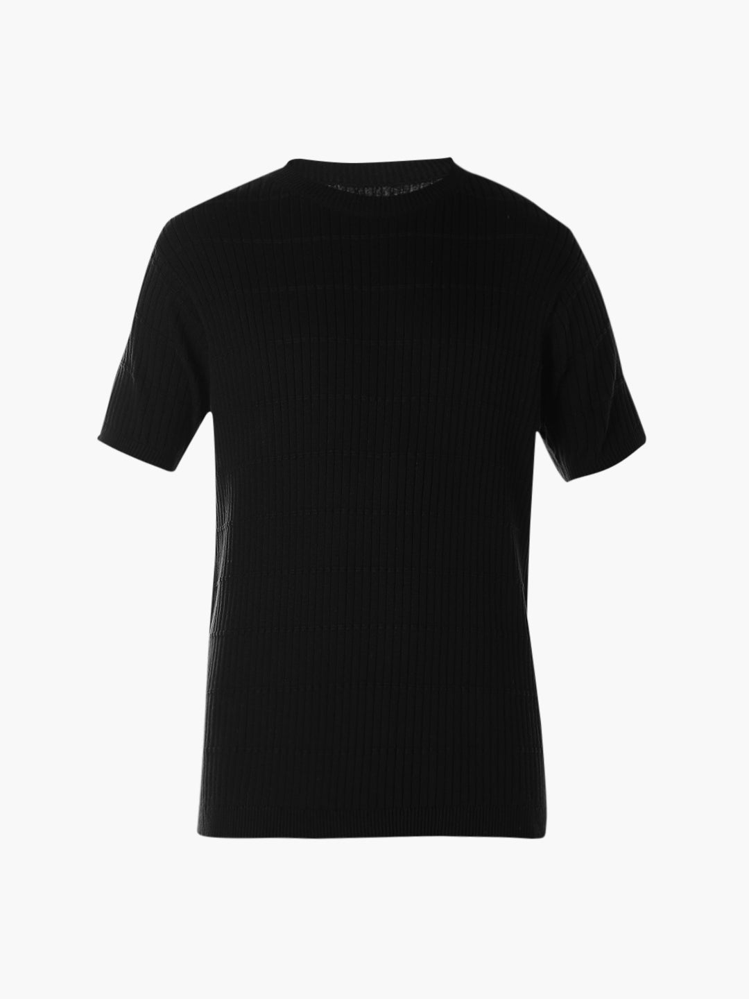 Jacquard Cotton Crew Neck T-shirt
