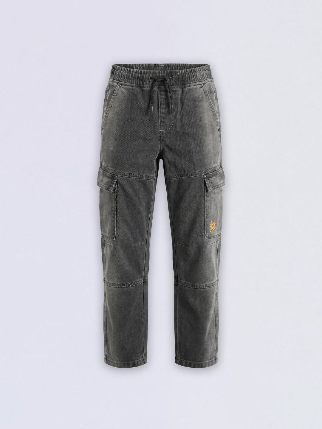 Boys Grey Drawstring Cargo Jeans