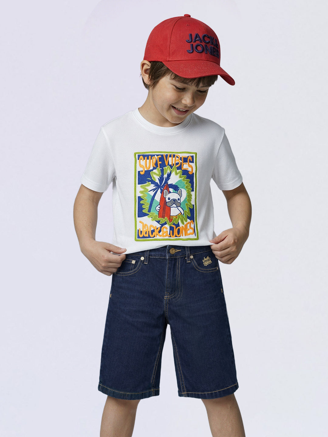 Boys Dark Blue 5 Pocket Denim Shorts