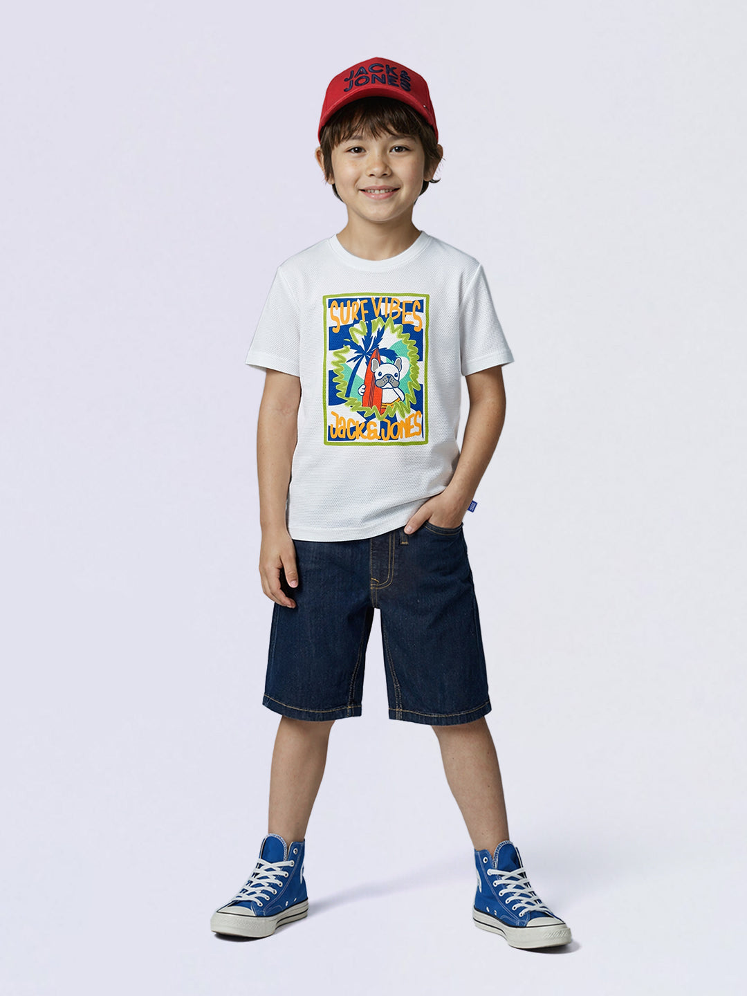 Boys Dark Blue 5 Pocket Denim Shorts