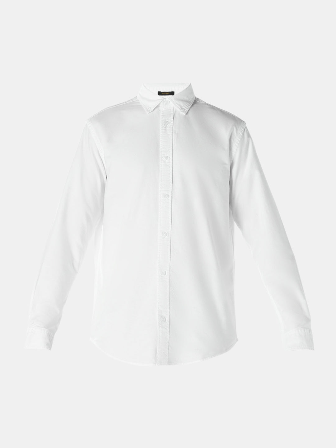White Oxford Weave Cotton Shirt
