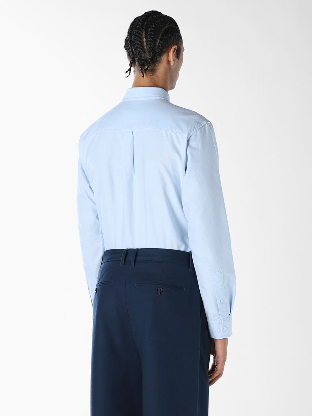 Blue Oxford Weave Cotton Shirt