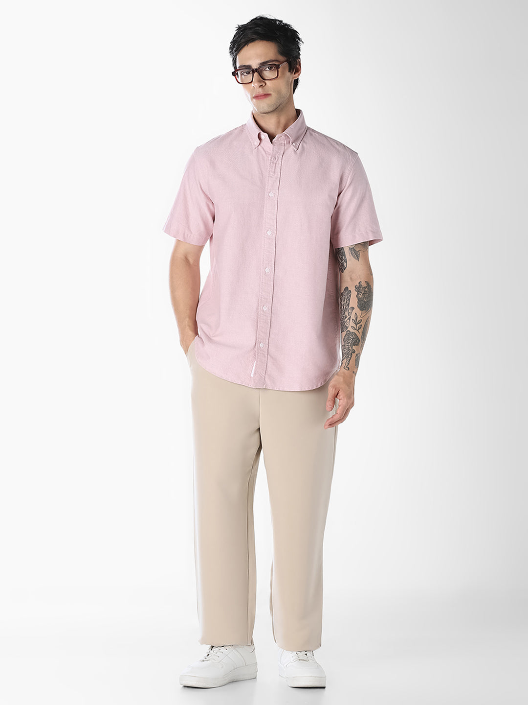 Pink Oxford Weave Shirt