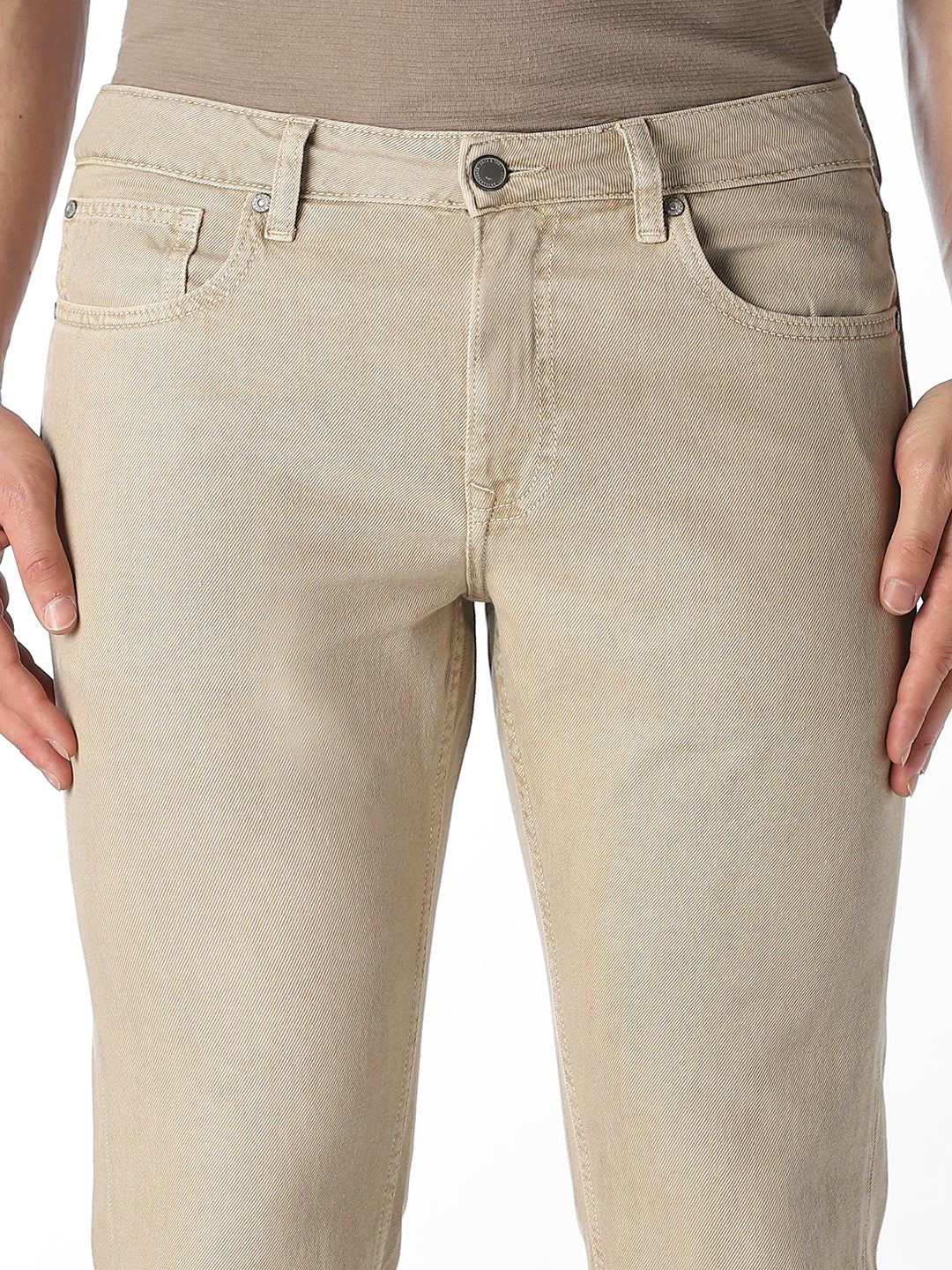 Beige Clark Regular Fit Jeans