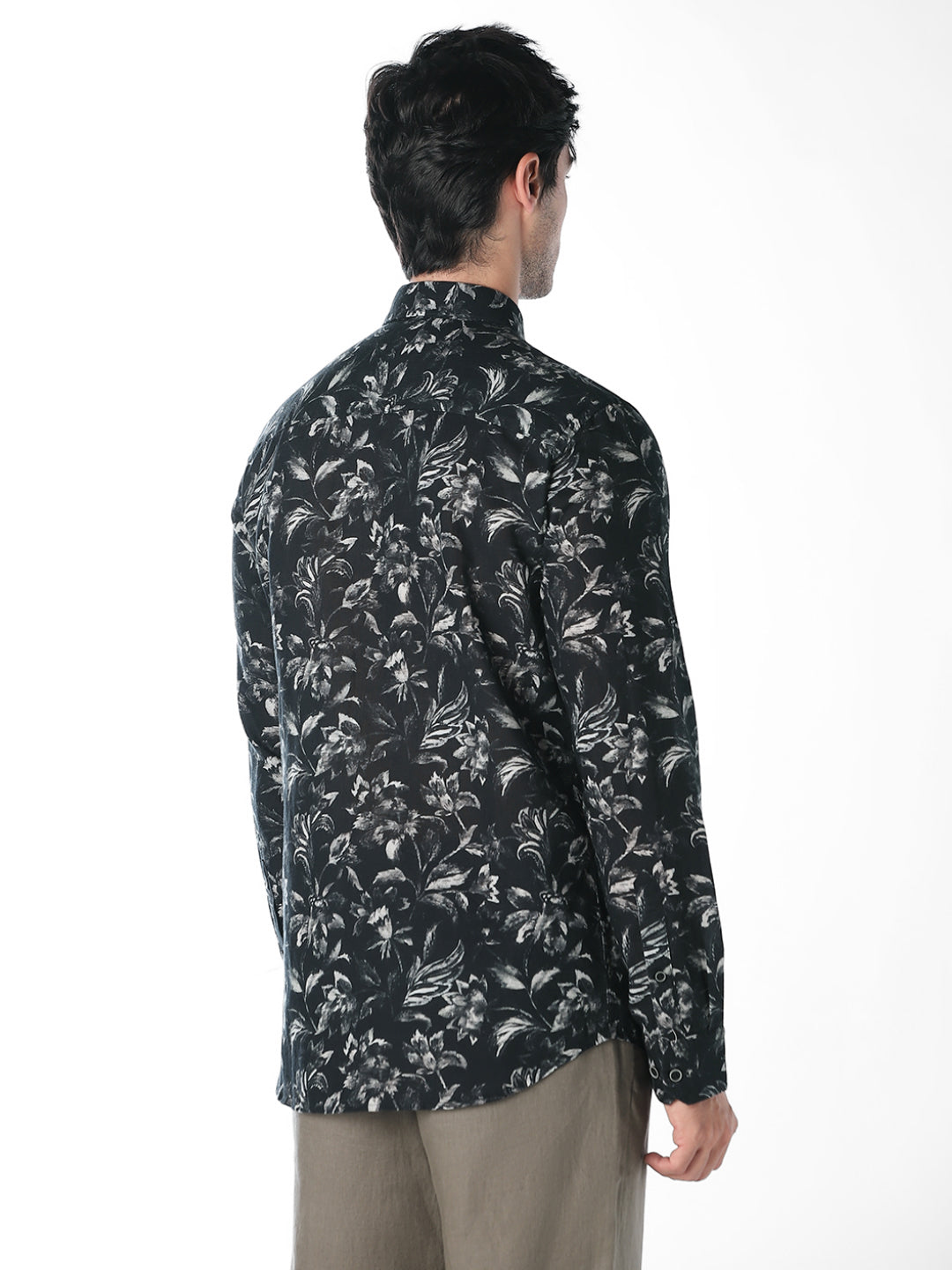 Black Floral Printed Shirt