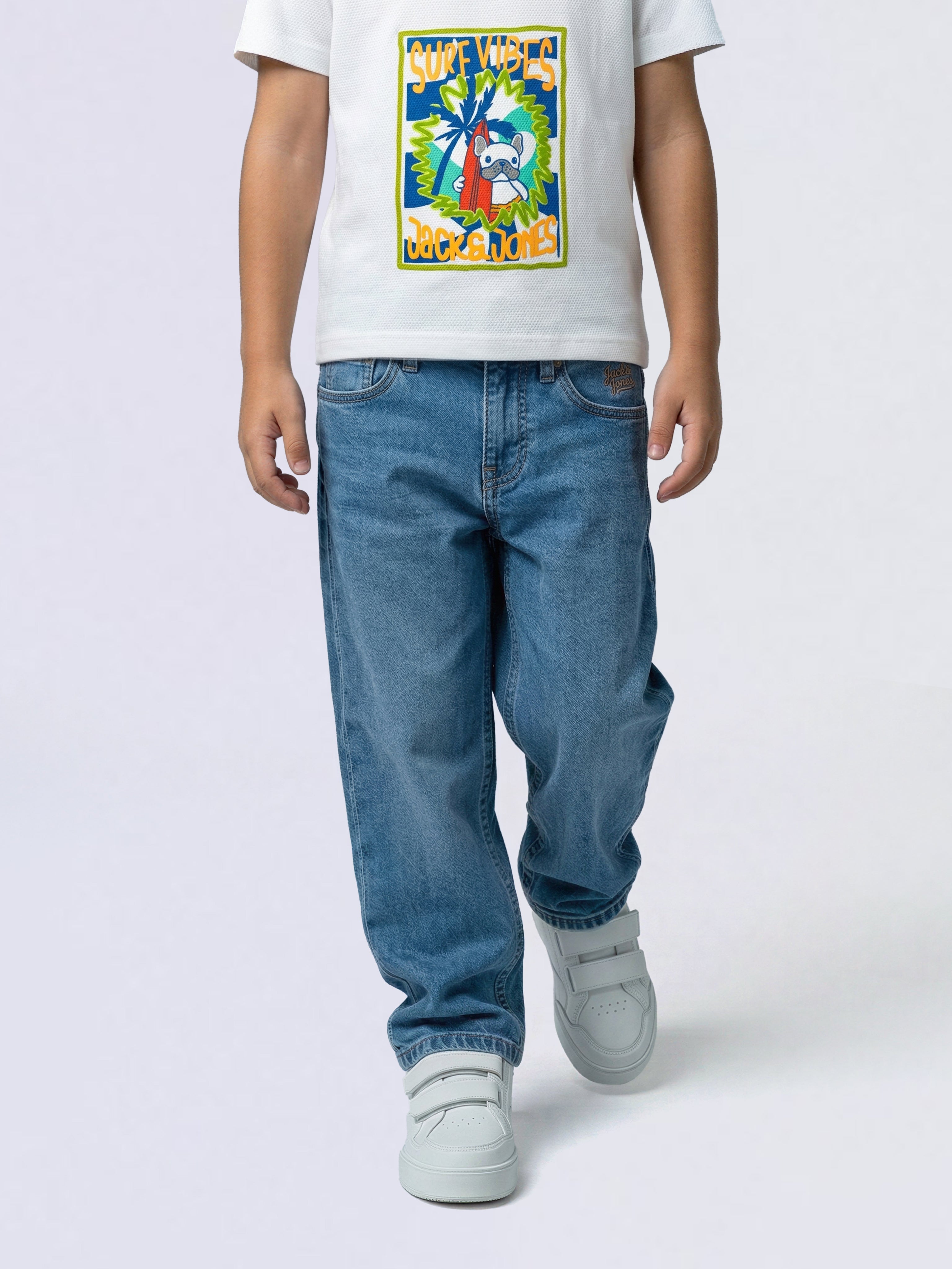 Boys Dark Blue Bootcut Jeans