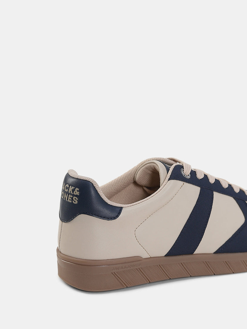 Navy Blue PU Lace Up Sneakers