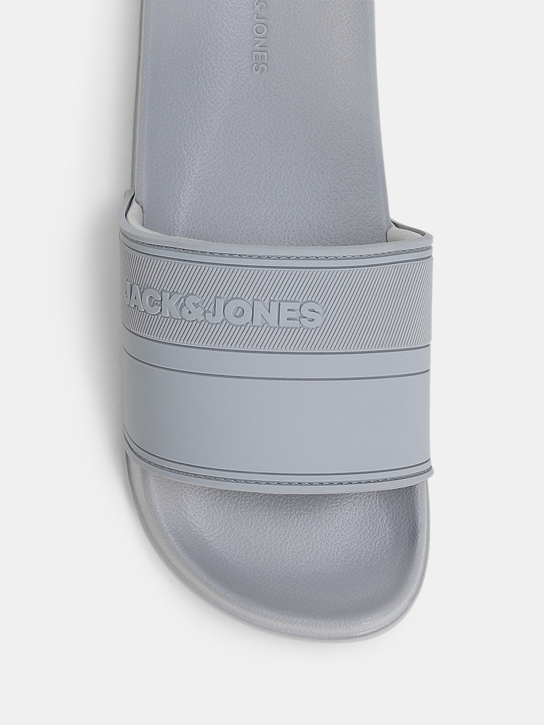 Grey Logo Print Pool Sliders