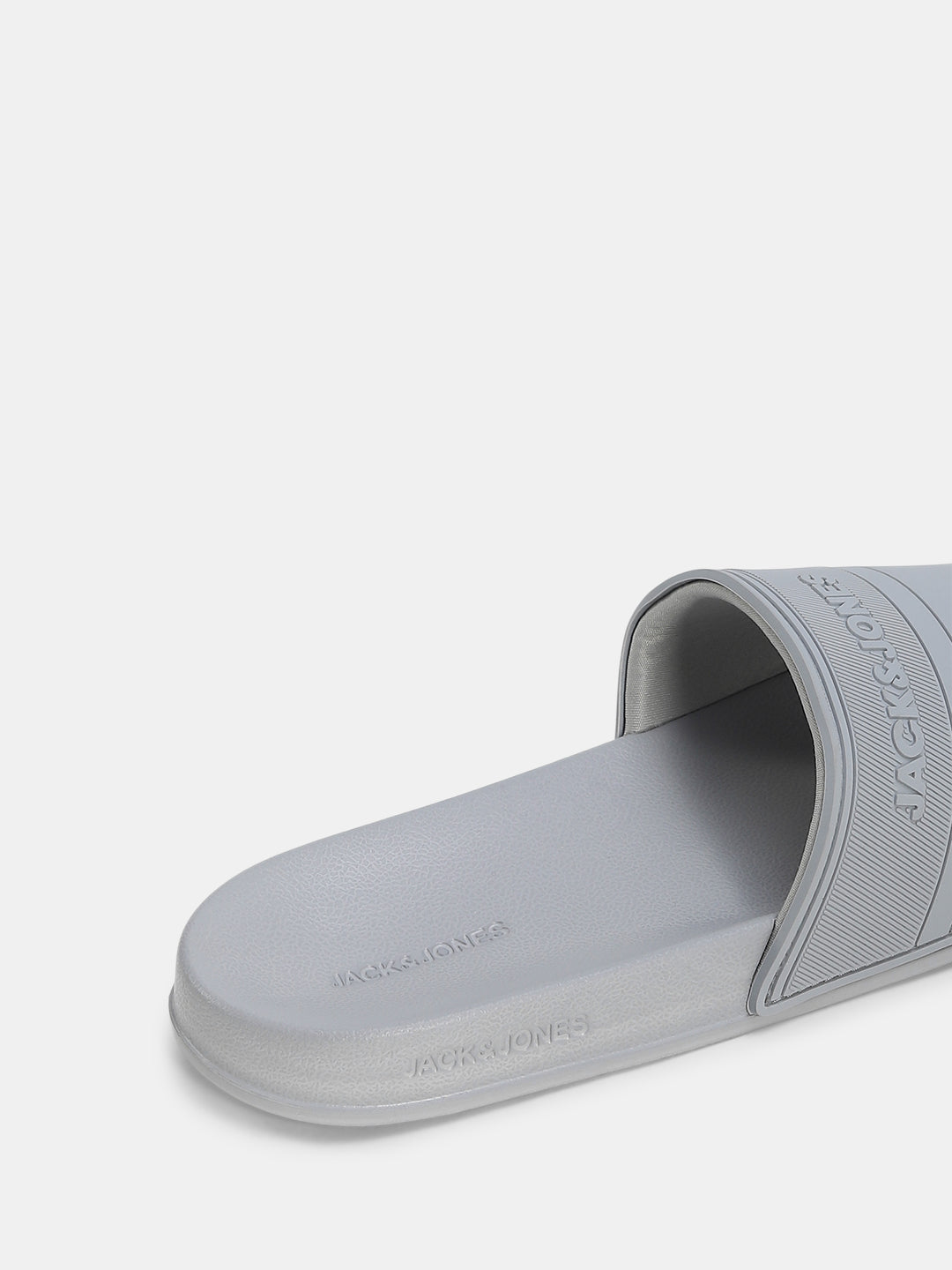 Grey Logo Print Pool Sliders