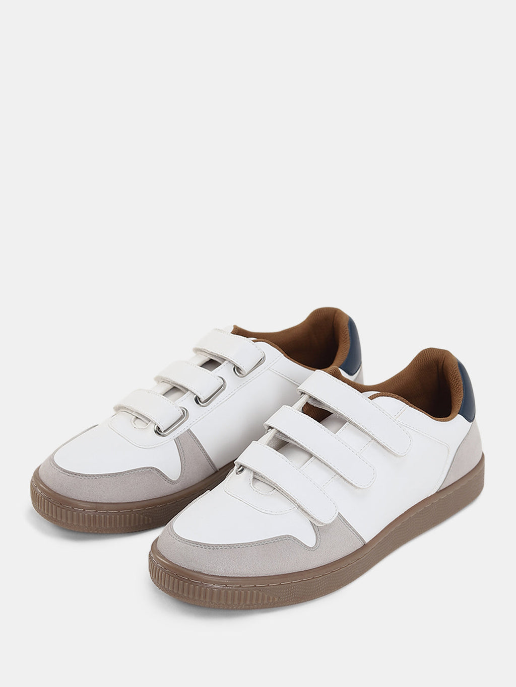 Colourblocked Velcro Strap Sneakers