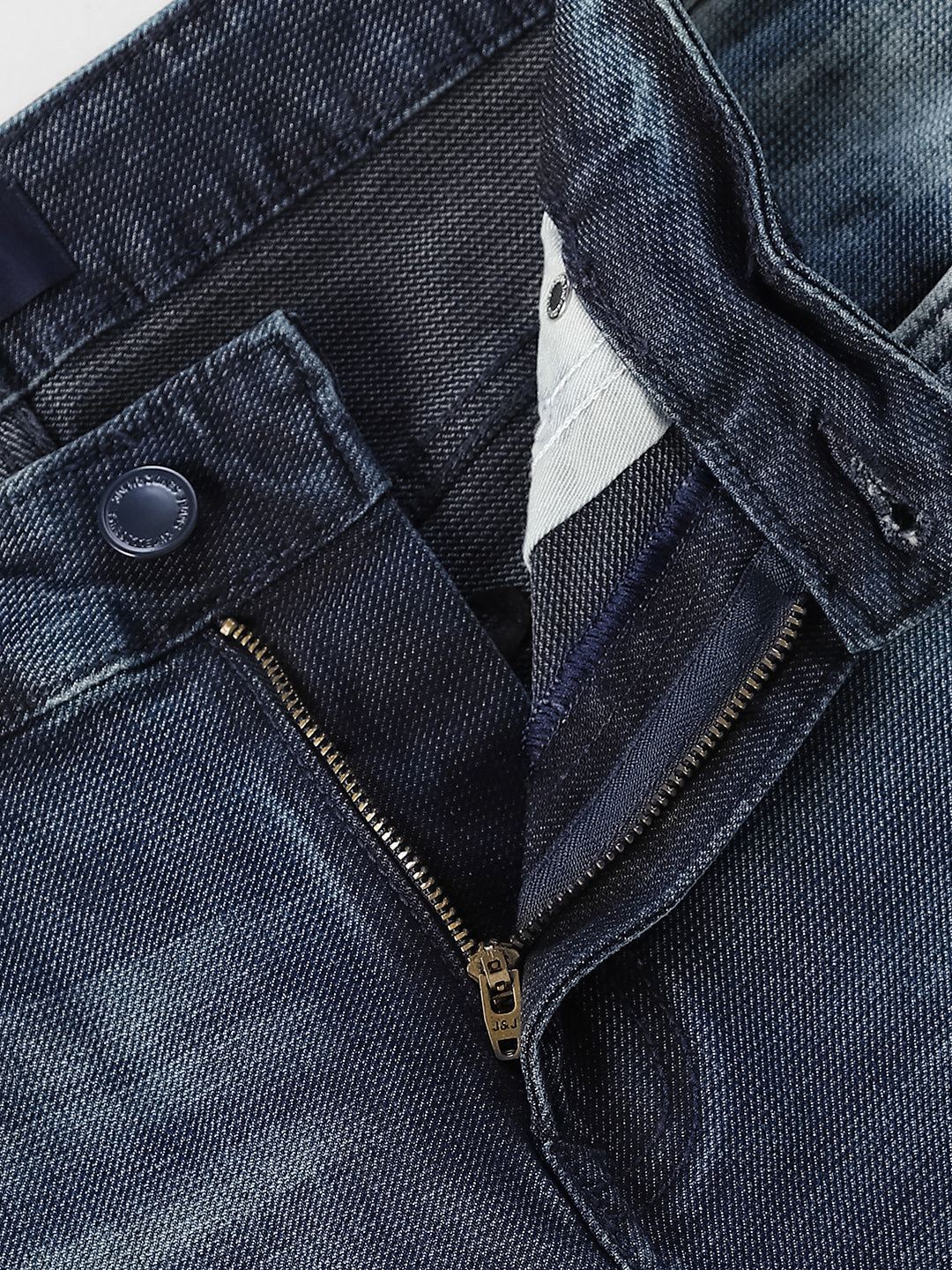 Blue Washed Brak Cropped Jeans