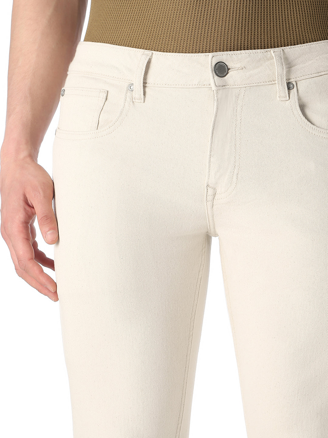 Beige 5 Pocket Glenn Slim Fit Jeans