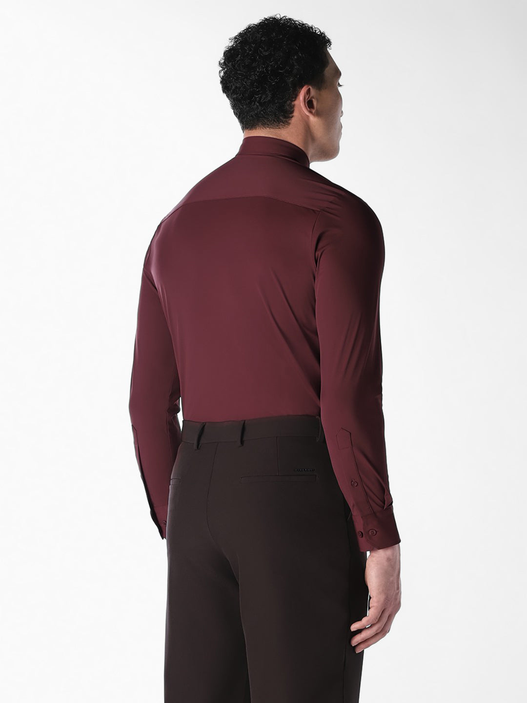 Maroon Stretch Slim Fit Shirt