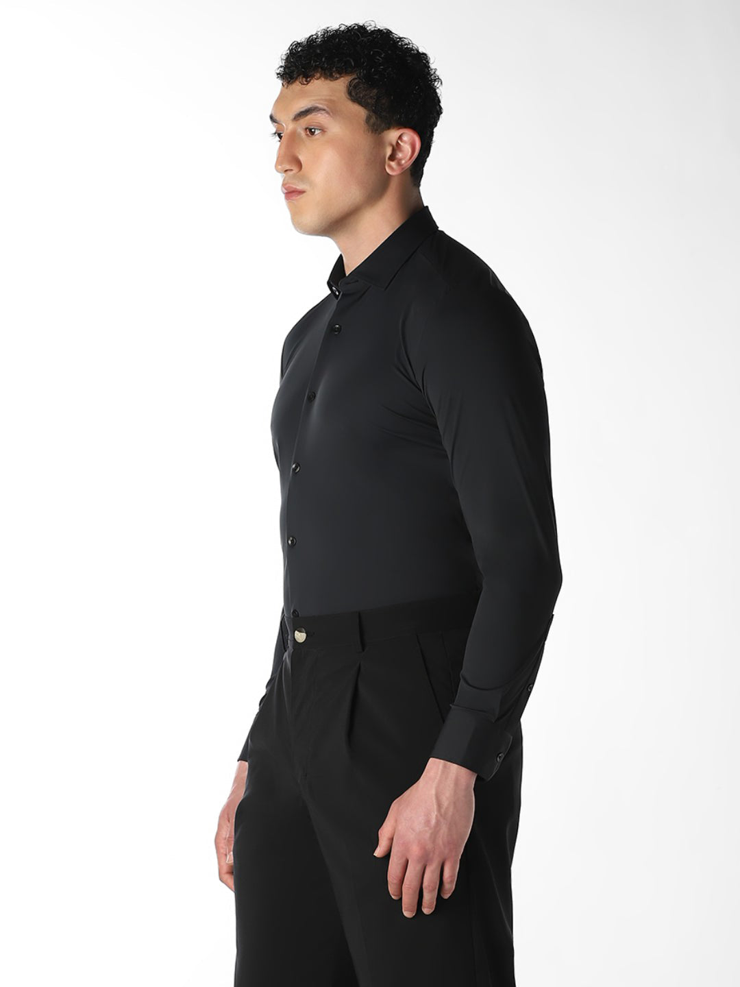 Black Stretch Slim Fit Shirt