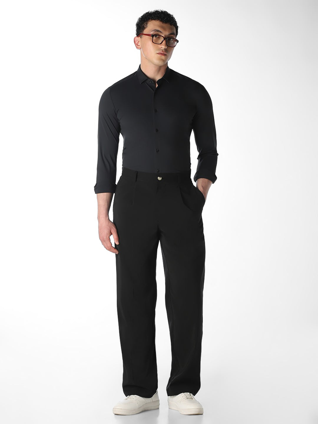 Black Stretch Slim Fit Shirt