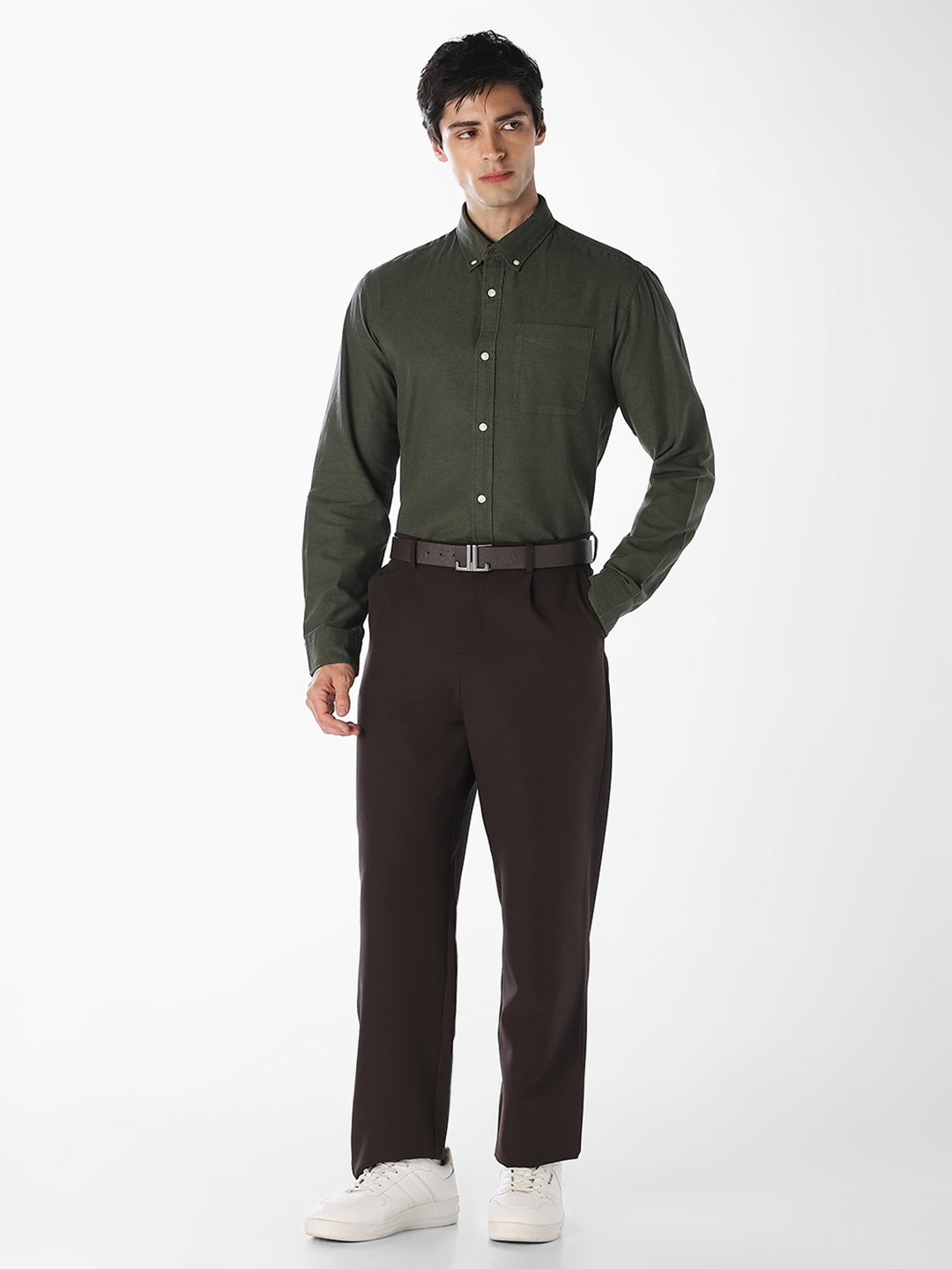 Green Organic Cotton Oxford Shirt