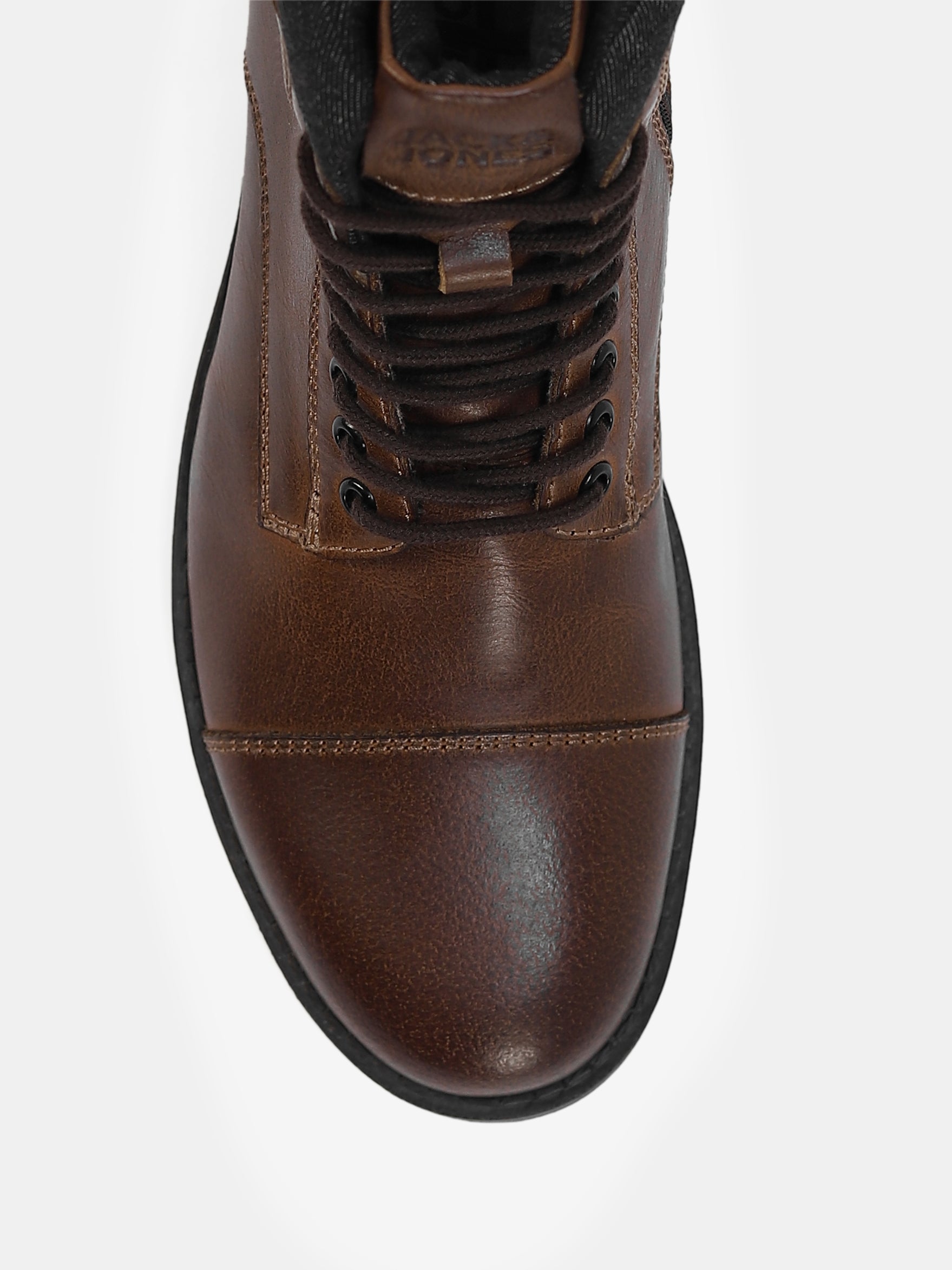 High-Top Leather Biker Boots