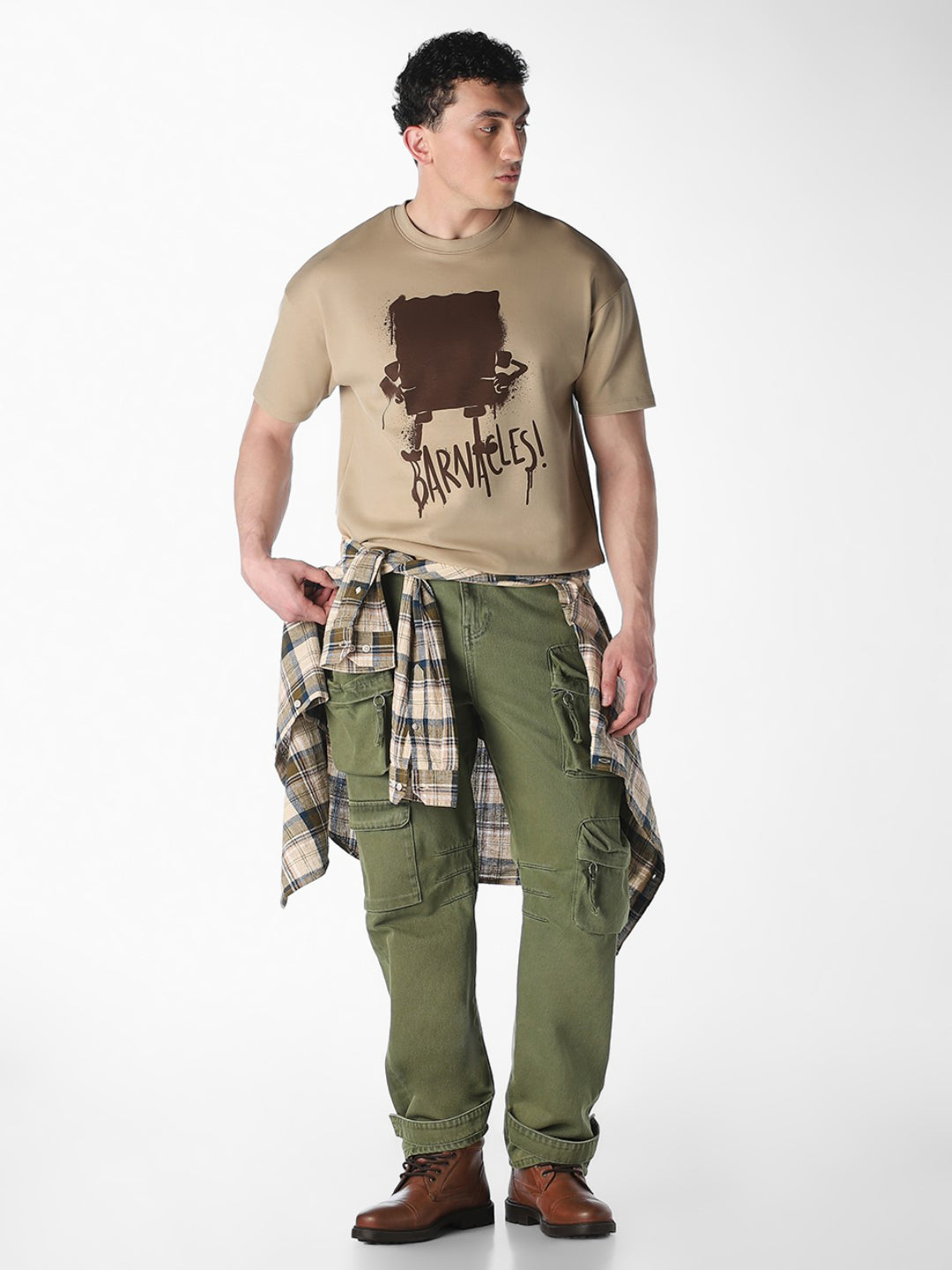 Brown SpongeBob Oversized T-shirt