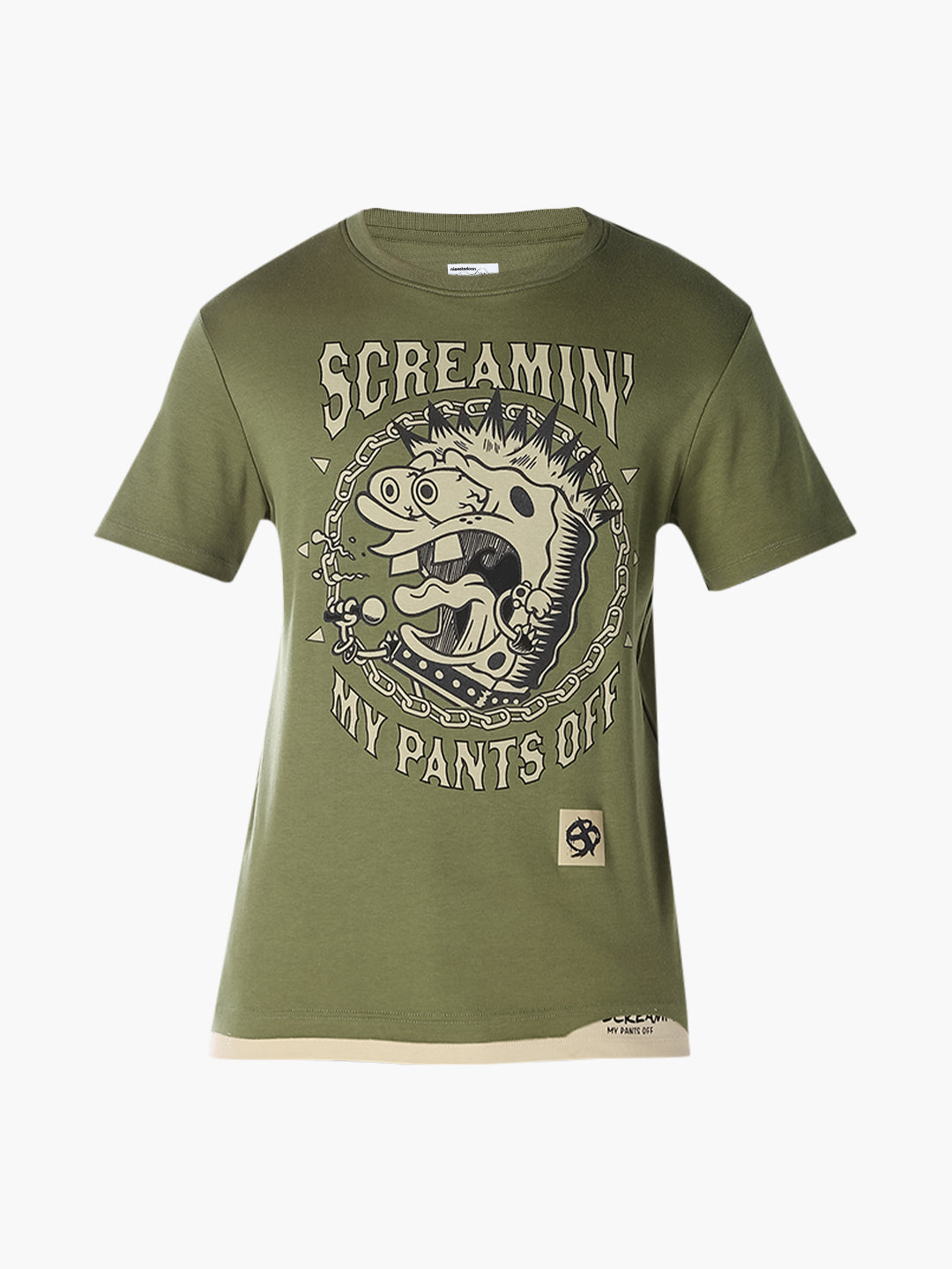 Green SpongeBob Patchwork T-shirt
