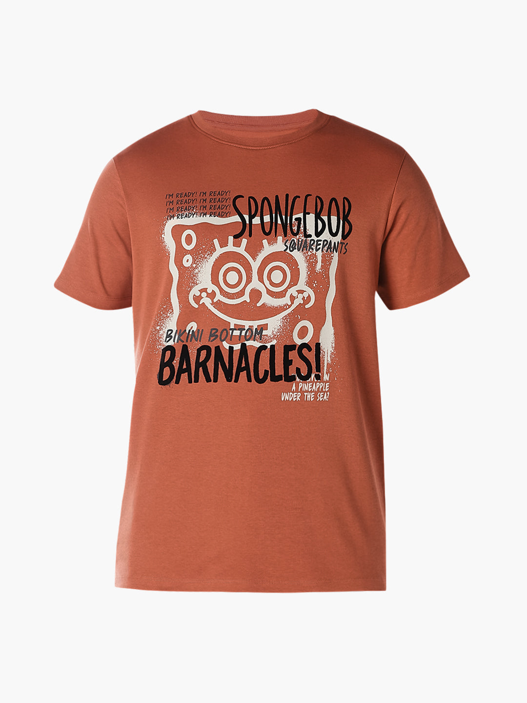 Orange SpongeBob Printed T-shirt