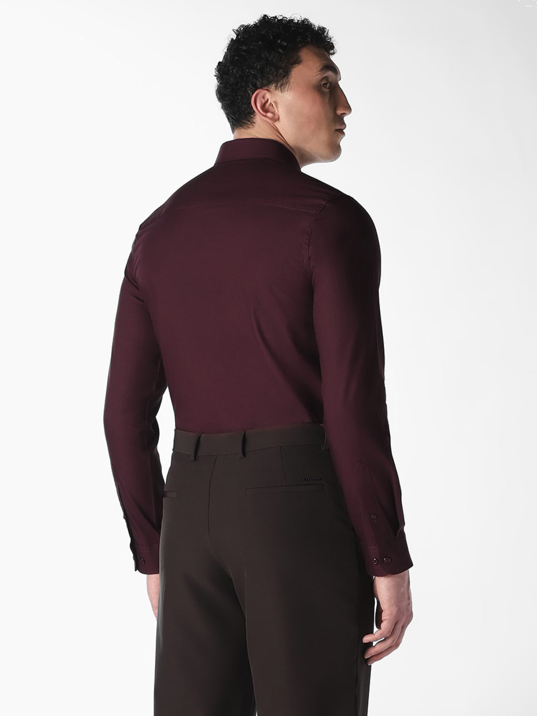 Maroon Cotton Formal Shirt