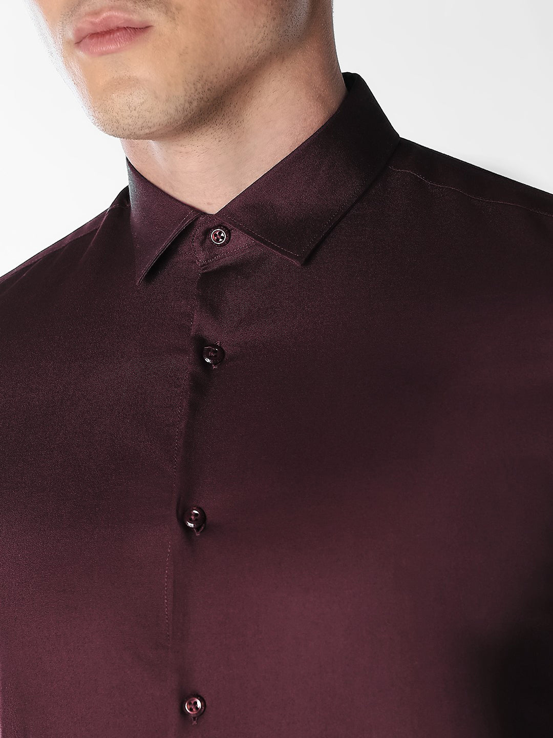Maroon Cotton Formal Shirt