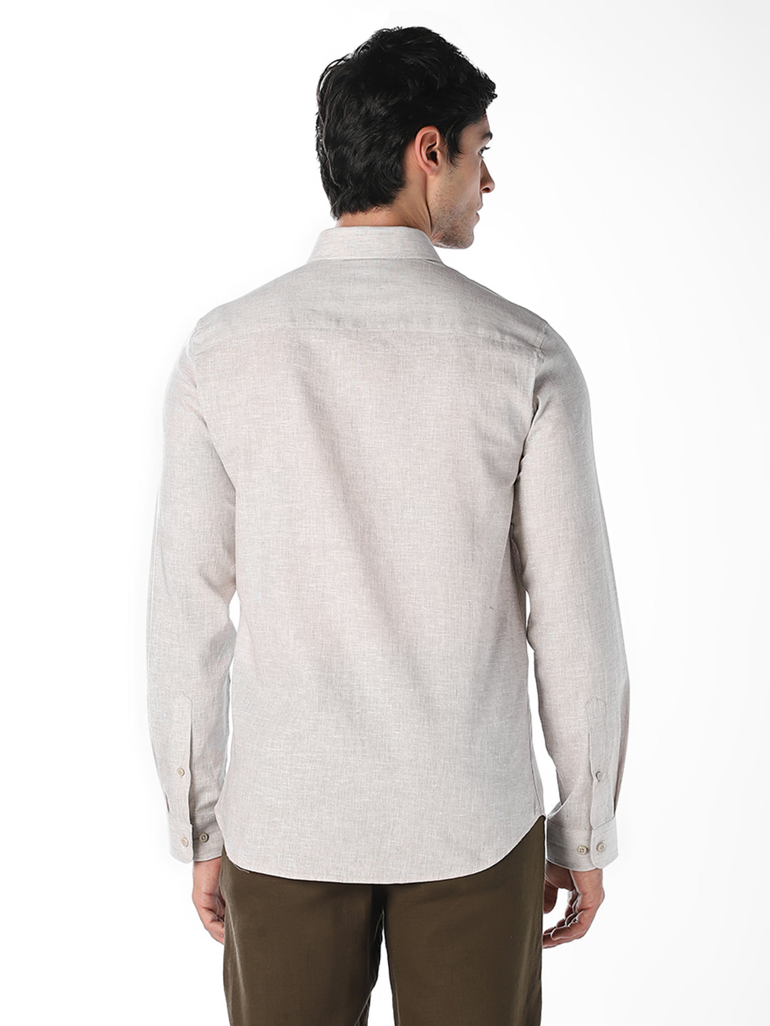 Beige Linen Blend Shirt